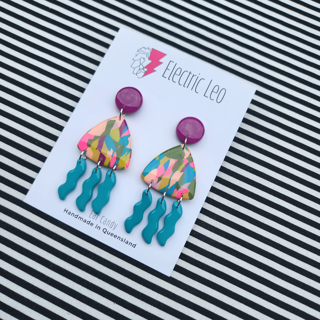 Winter Camo Pattern Jam Mega Dangles- Ear Candy #3