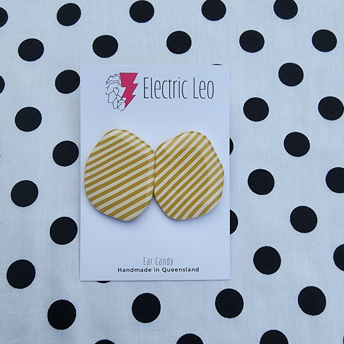 MEGA Mustard Zebra Studs - Ear Candy