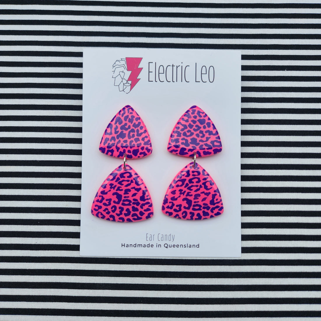 Double Leopard Mega T's - Ear Candy Dangles