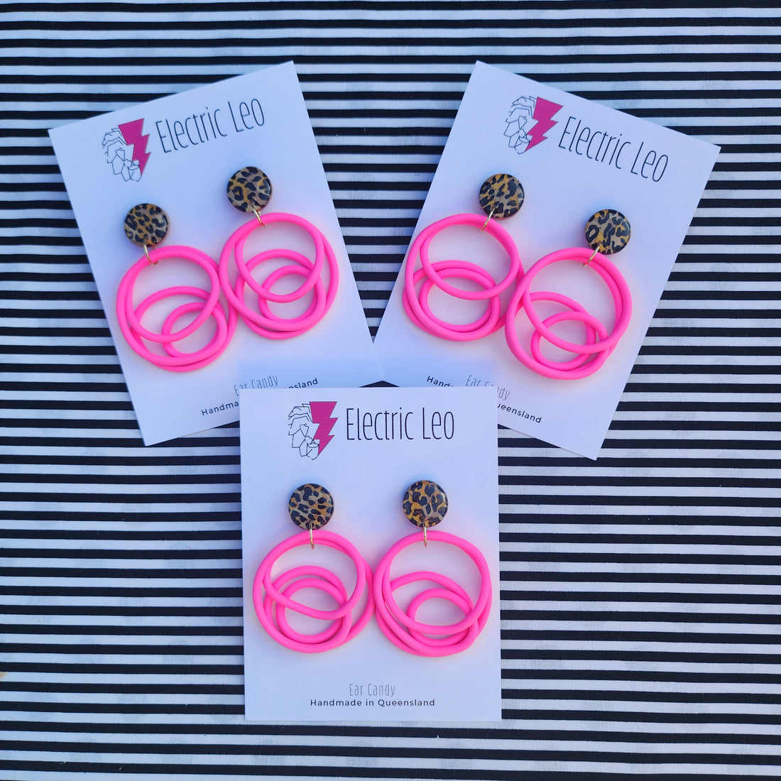 Fluro Pink and Animal Top Big Squiggles
