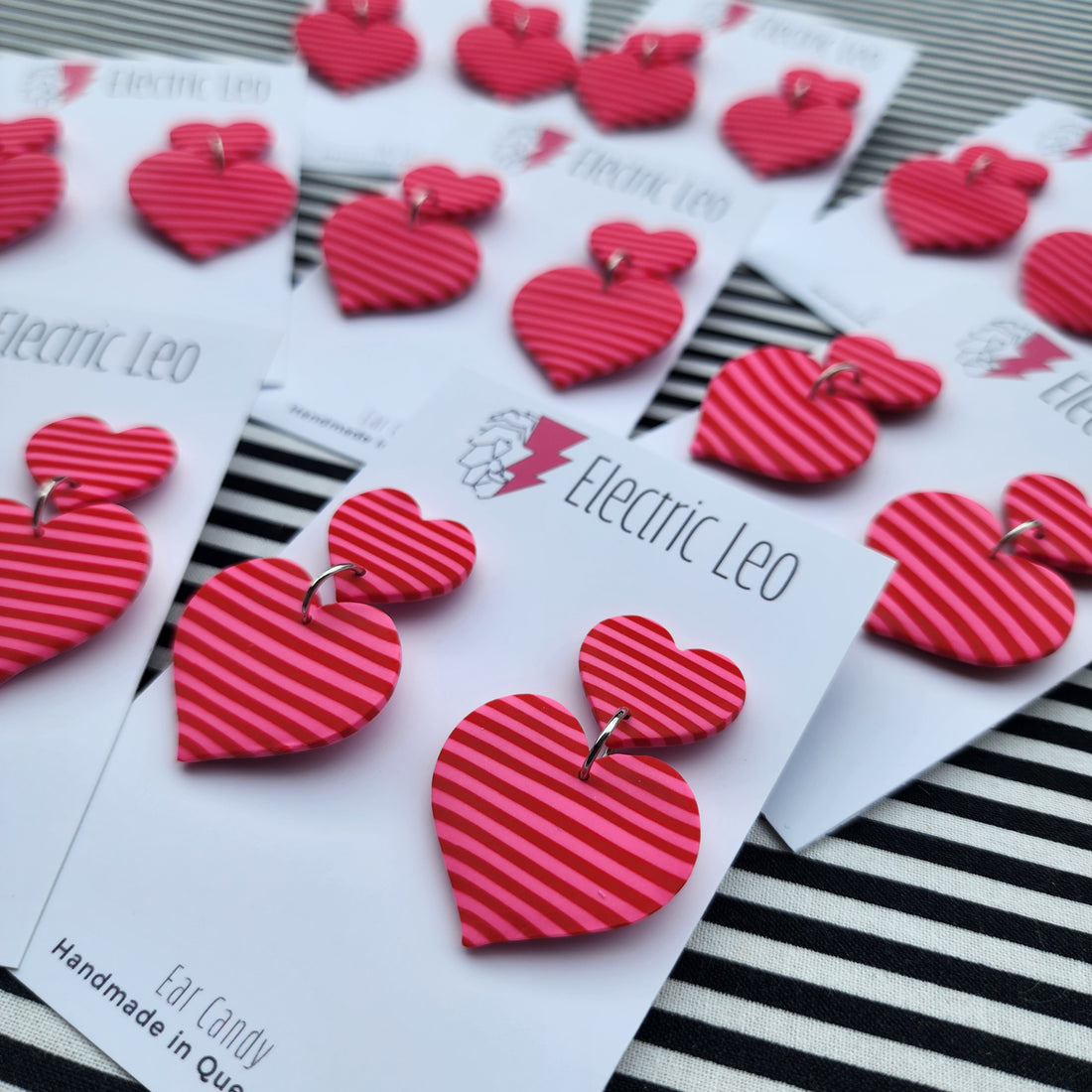 Red & Pink Double Love - Ear Candy Dangles