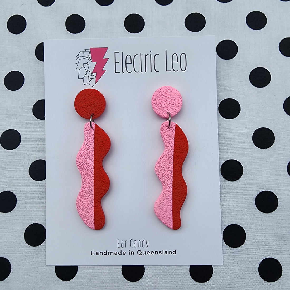 Red and Pink Wiggles - Ear Candy Dangles