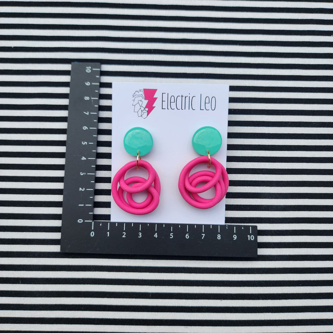 Pinkish Red / Sea Green Little Squiggles