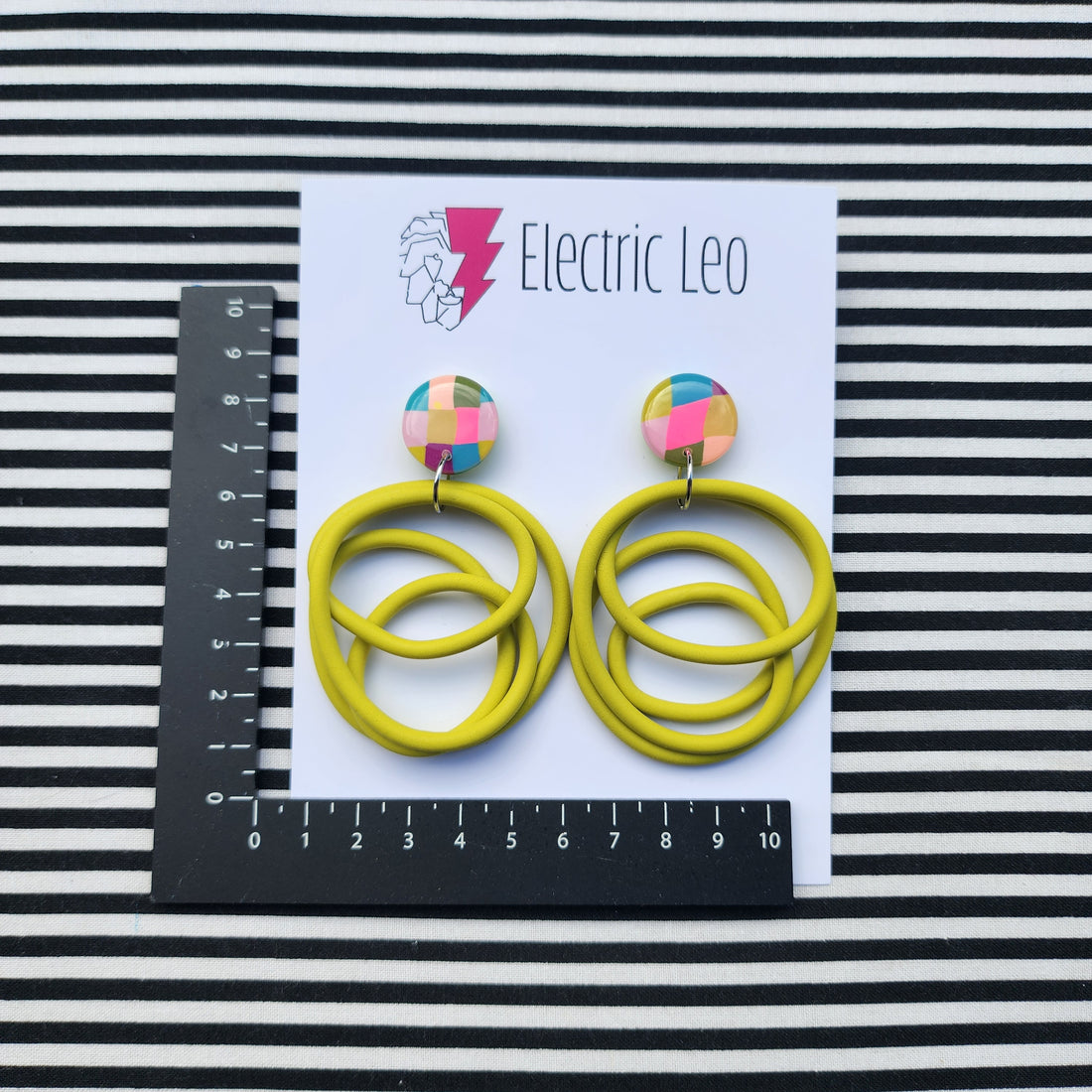 Citron / Picnic Check Top Big Squiggles