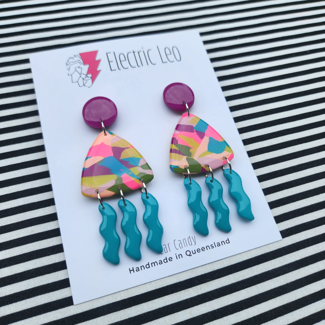 Winter Camo Pattern Jam Mega Dangles- Ear Candy #1