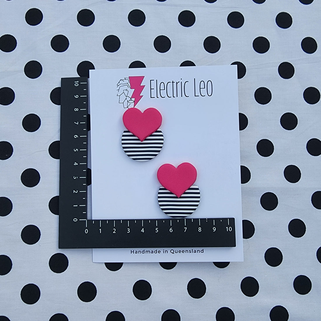 Pink I LOVE Stripes Studs - Ear Candy