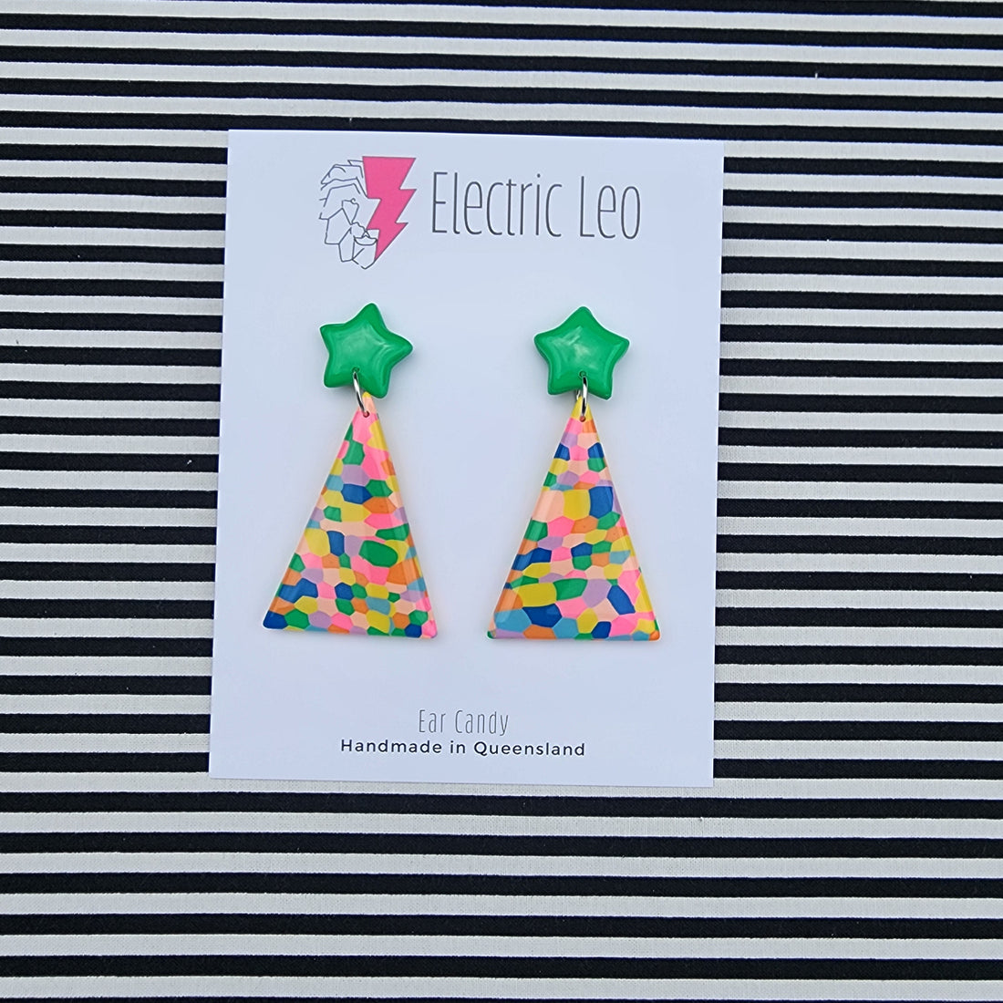 Rainbow Confetti Large Mod Tree's - Green Star