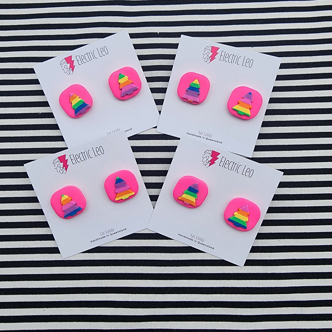 Rainbow Vibe Christmas Tree Studs- 2cm