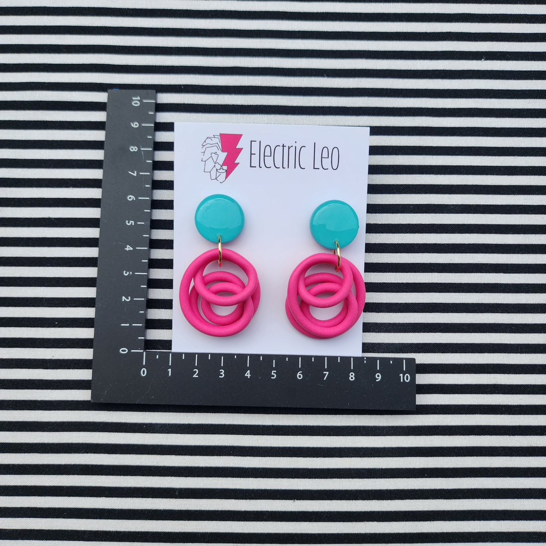 Pinkish Red / Turquoise Blue Little Squiggles