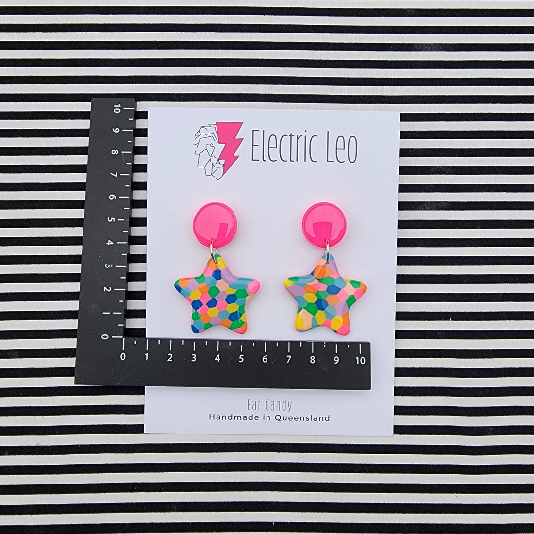 Rainbow Confetti Christmas Stars