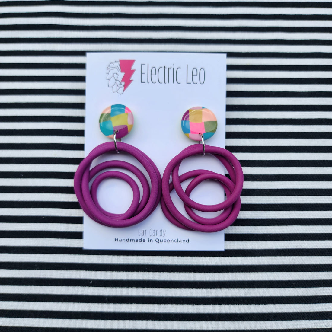 Plum / Picnic Check Top Midi Squiggles #1