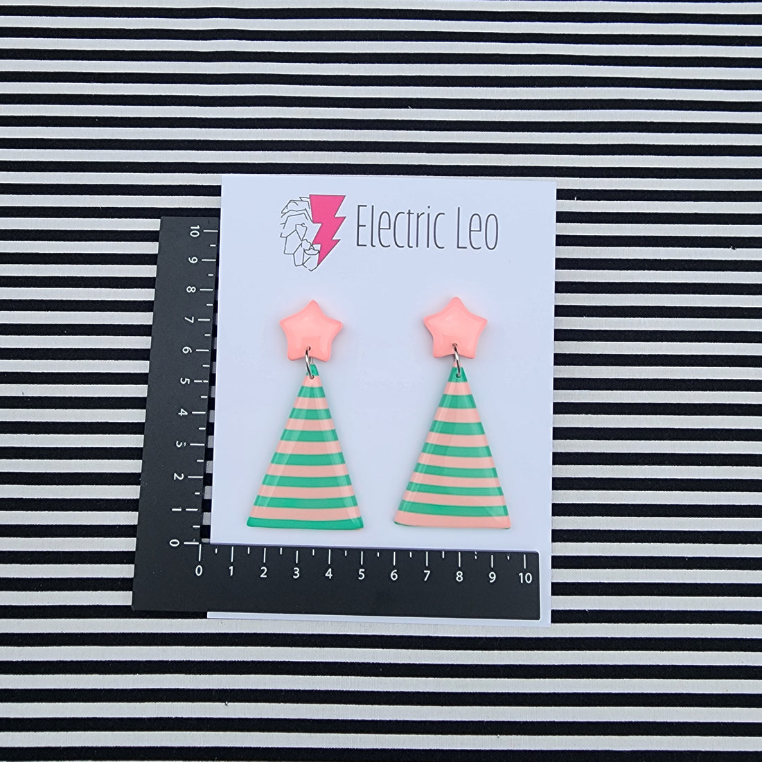 Spring Green and Peachy Stripe Large Mod Tree's