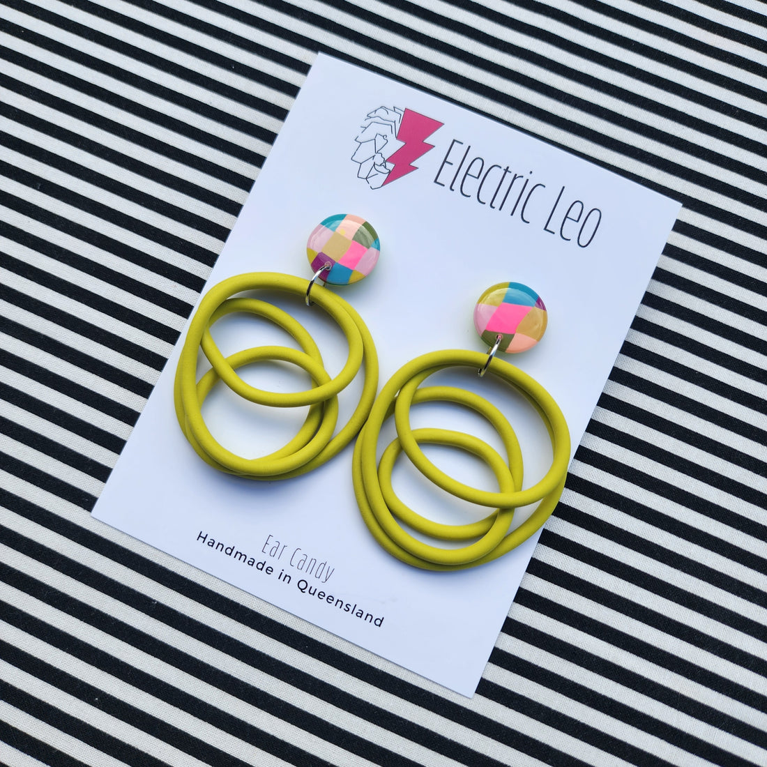 Citron / Picnic Check Top Big Squiggles