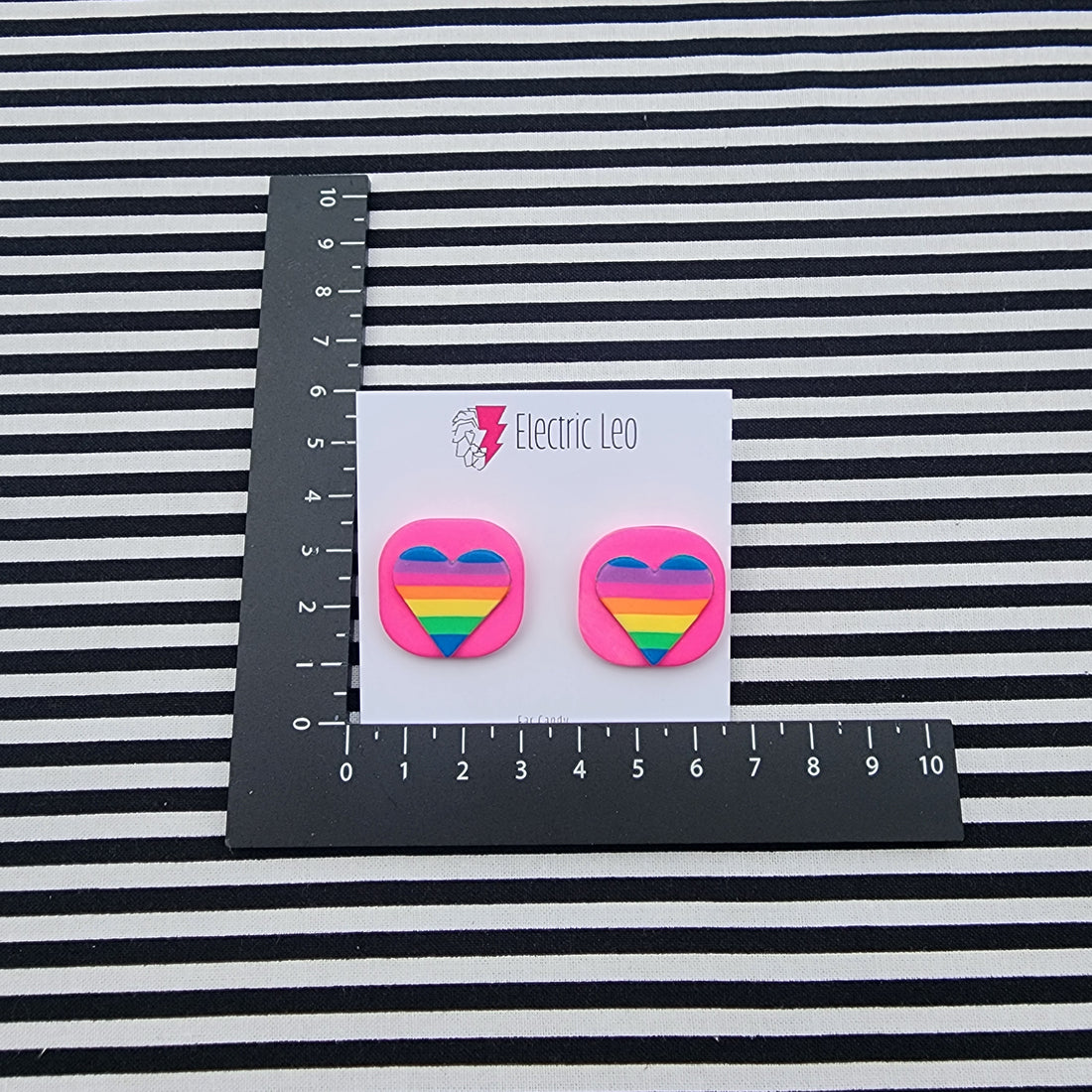 Rainbow Vibe Christmas Heart Studs- 2.5cm