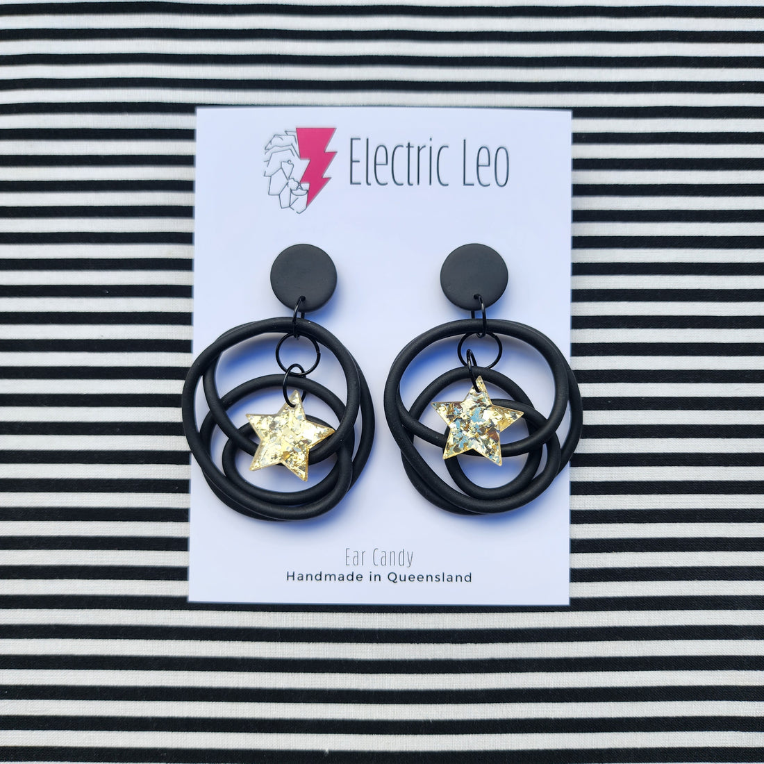 Black / Gold Foil Star Big Squiggles