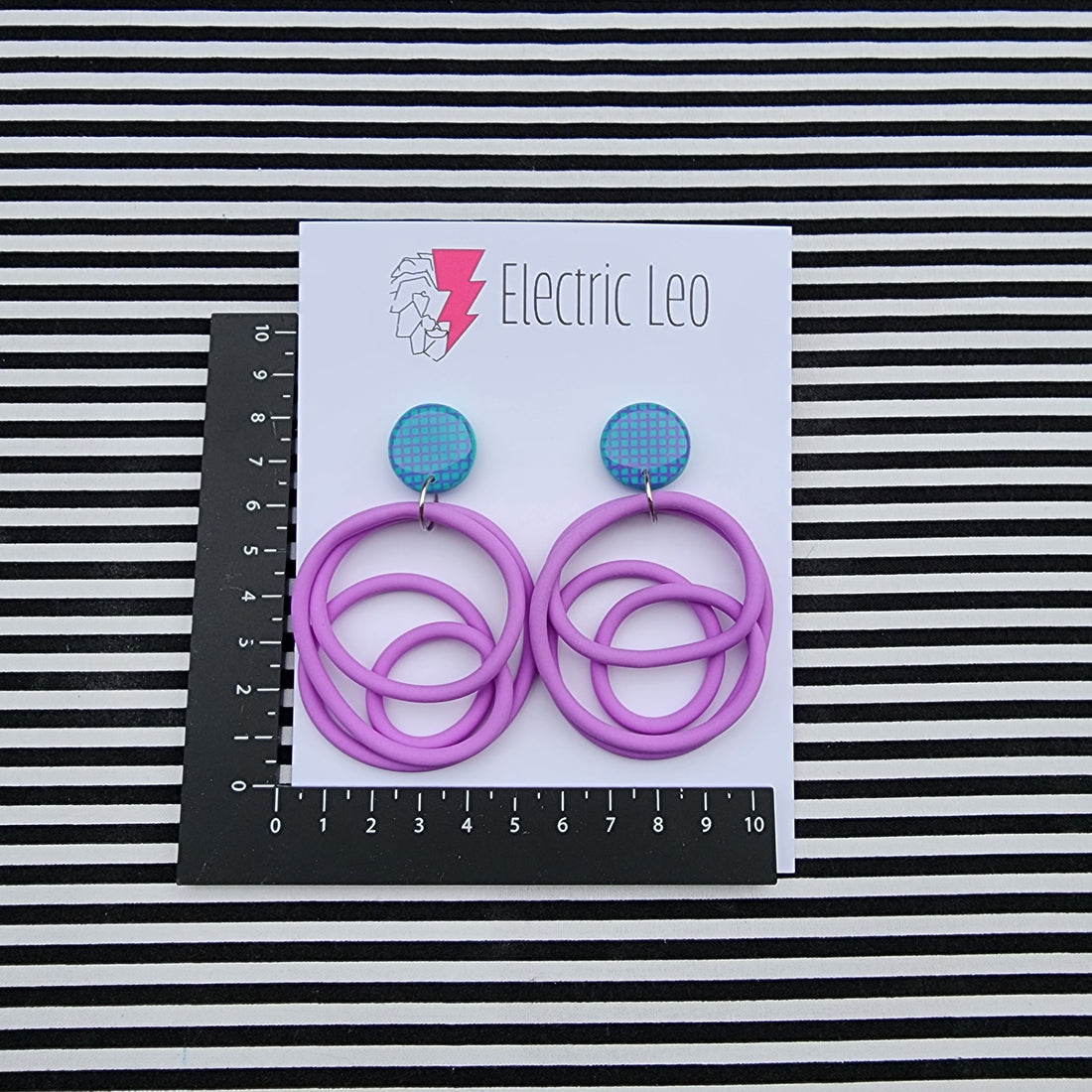Lilac / Sea Green Grid Top Big Squiggles