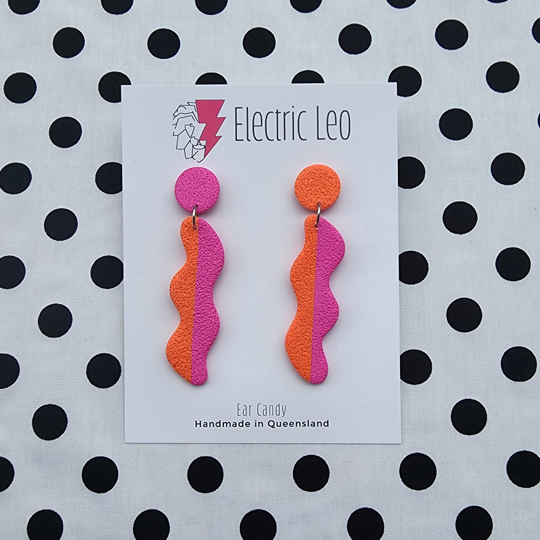 Pink and Orange Wiggles - Ear Candy Dangles
