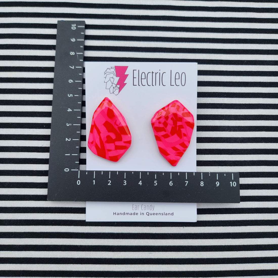 Pink and Red Camo Geode Ear Candy Studs