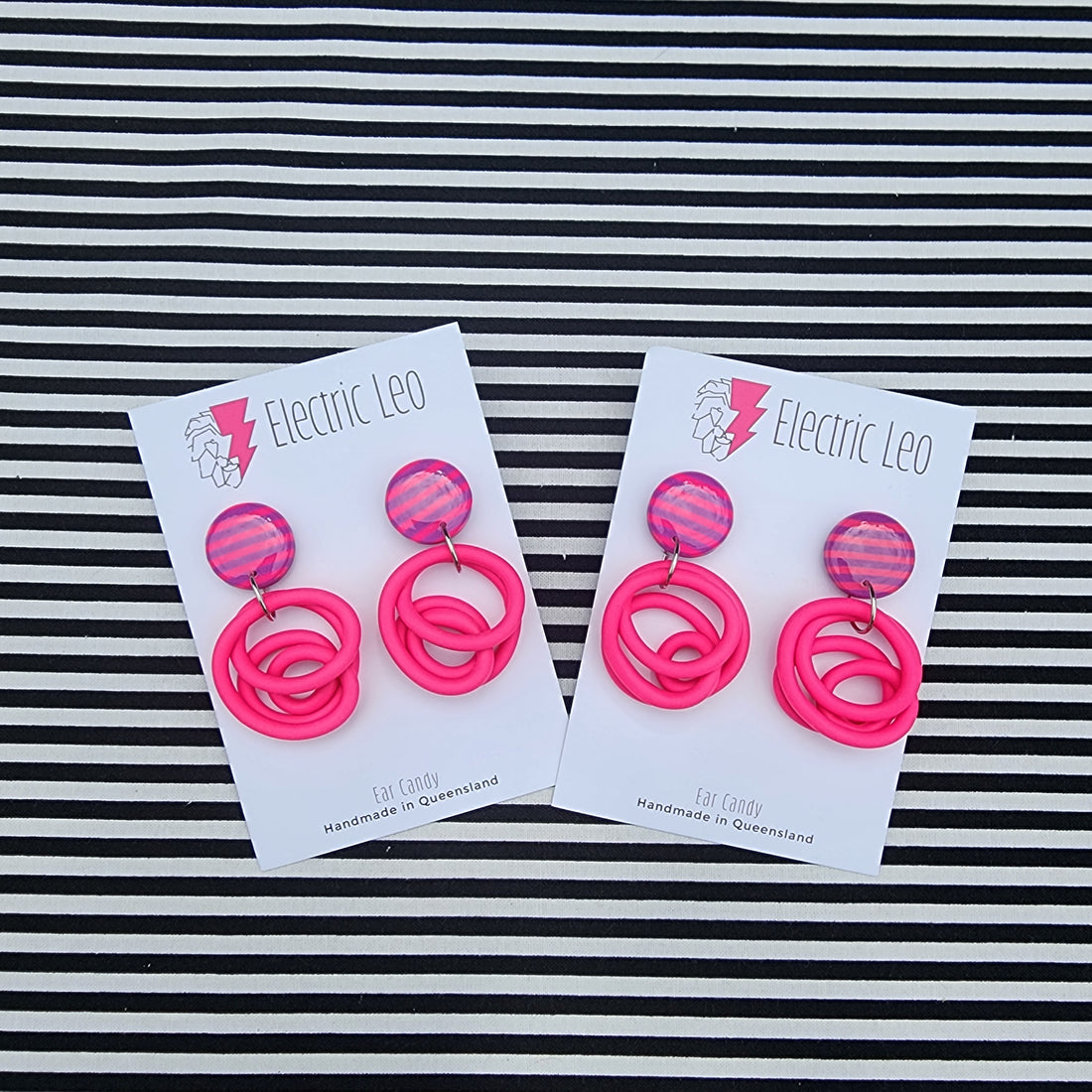 Hot Pink and Cheshire Stripe Little Squiggles